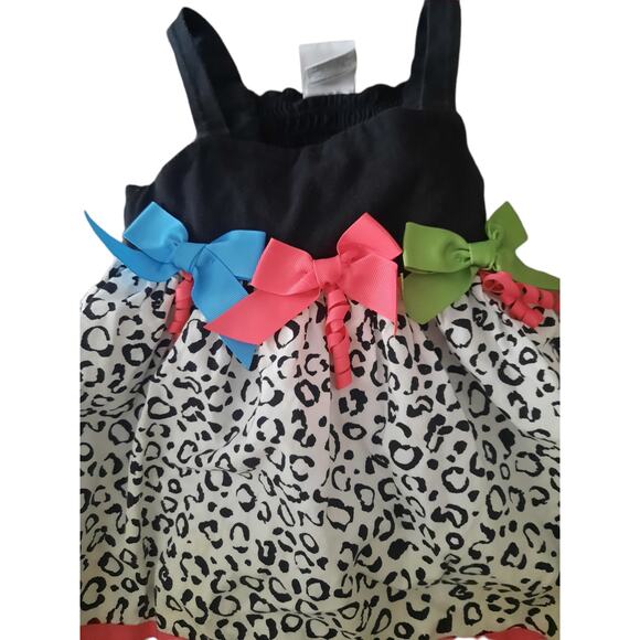 Goodlad of Philadelphia Black White print Blue Pink Green bows spaghetti straps - Picture 3 of 9